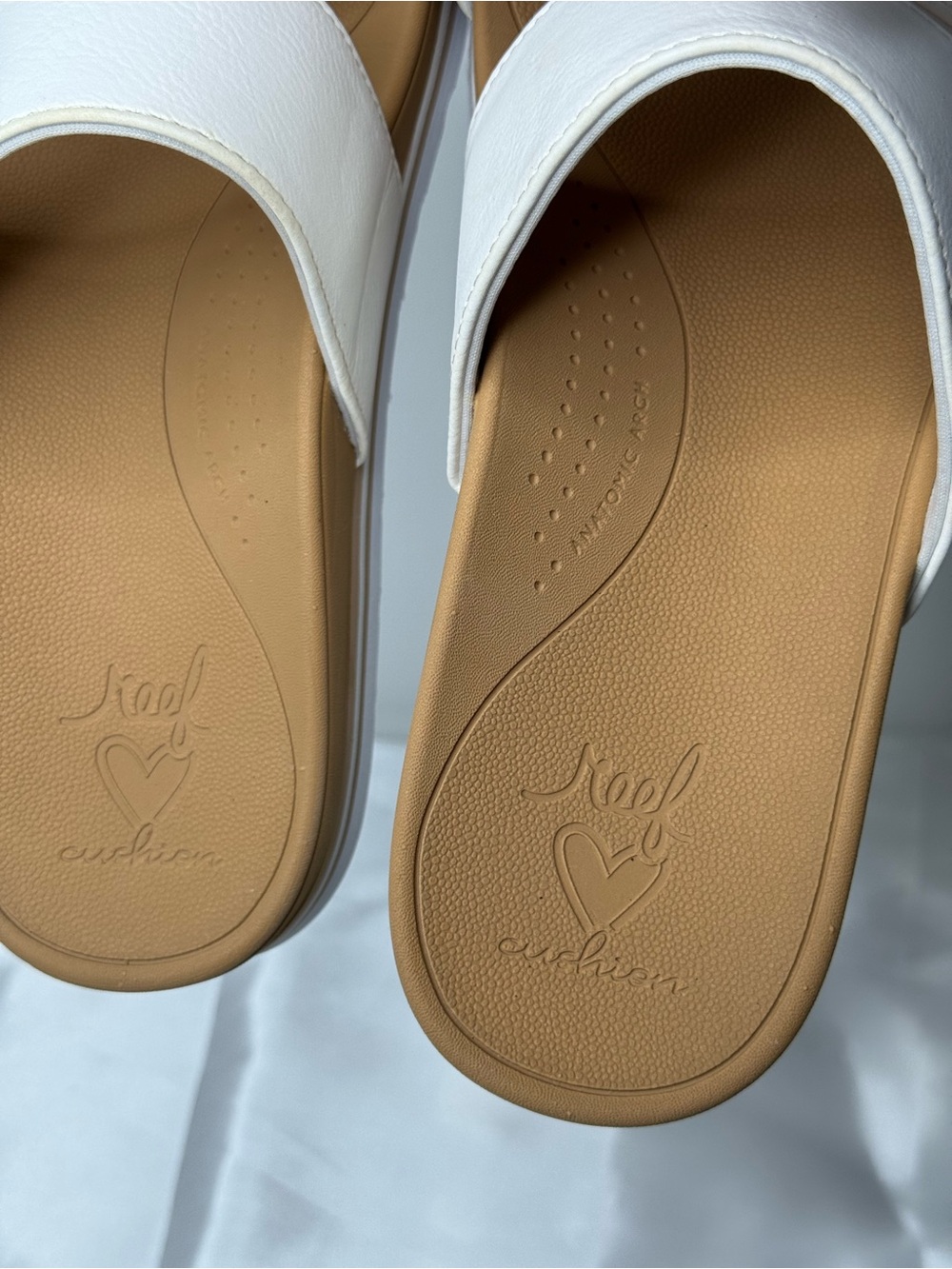 Reef Banded Horizon Hi Platform Sandals White Women’s Size 10 Comfort Slides - Picture 10 of 14